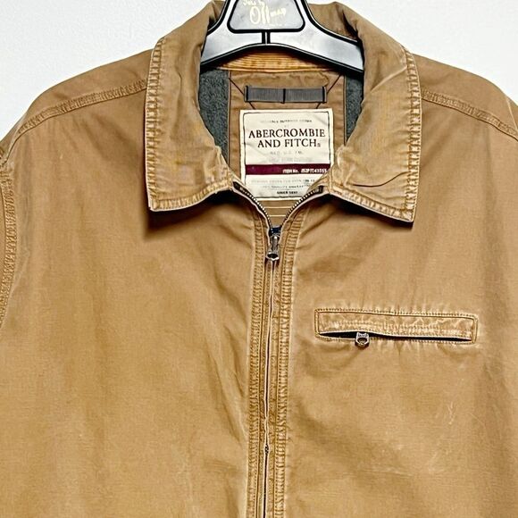 VTG Abercrombie & Fitch Mens Field Canvas Chore Barn Jacket Insulated Brown XL - Picture 3 of 6